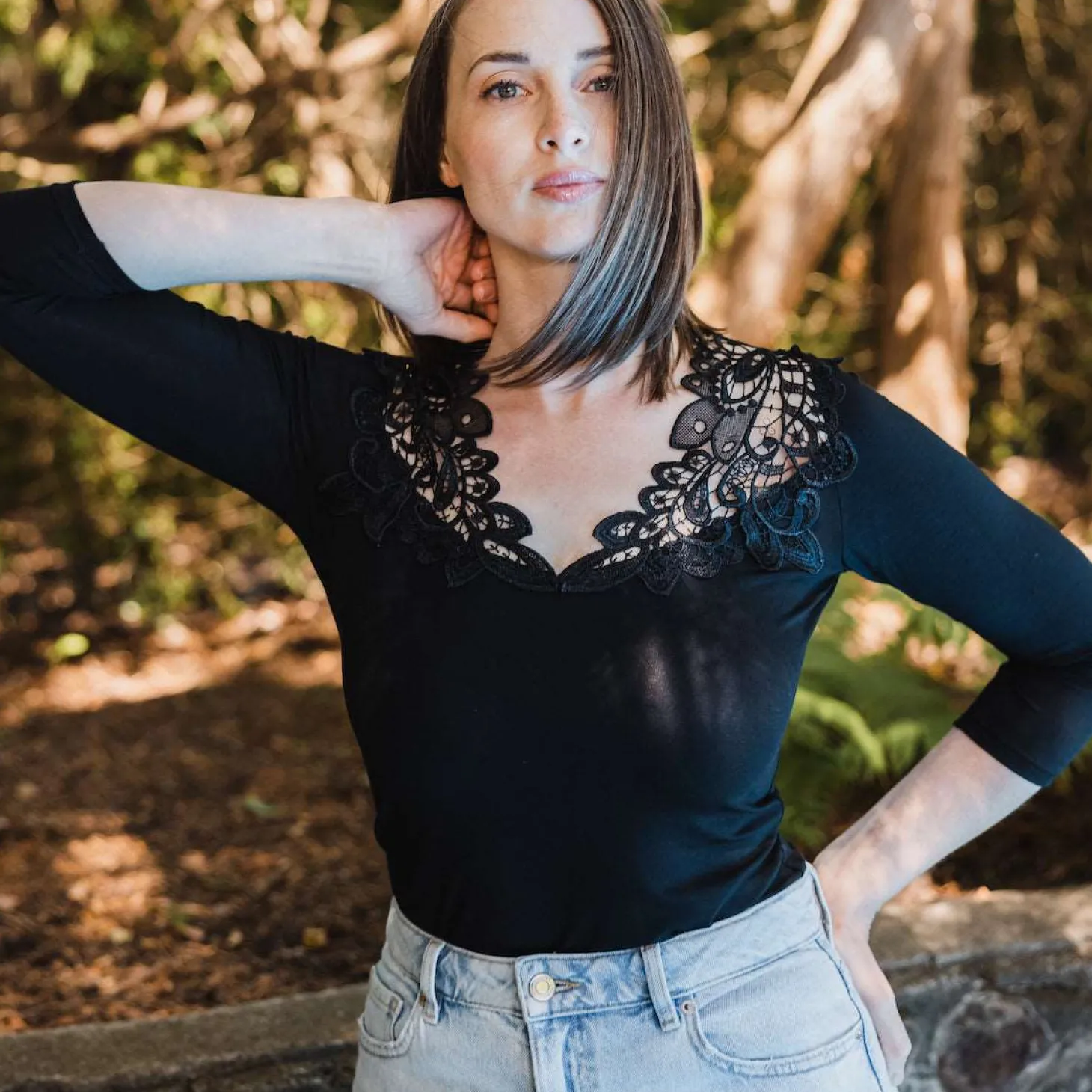 Arianne Teri 3/4 Slv Top