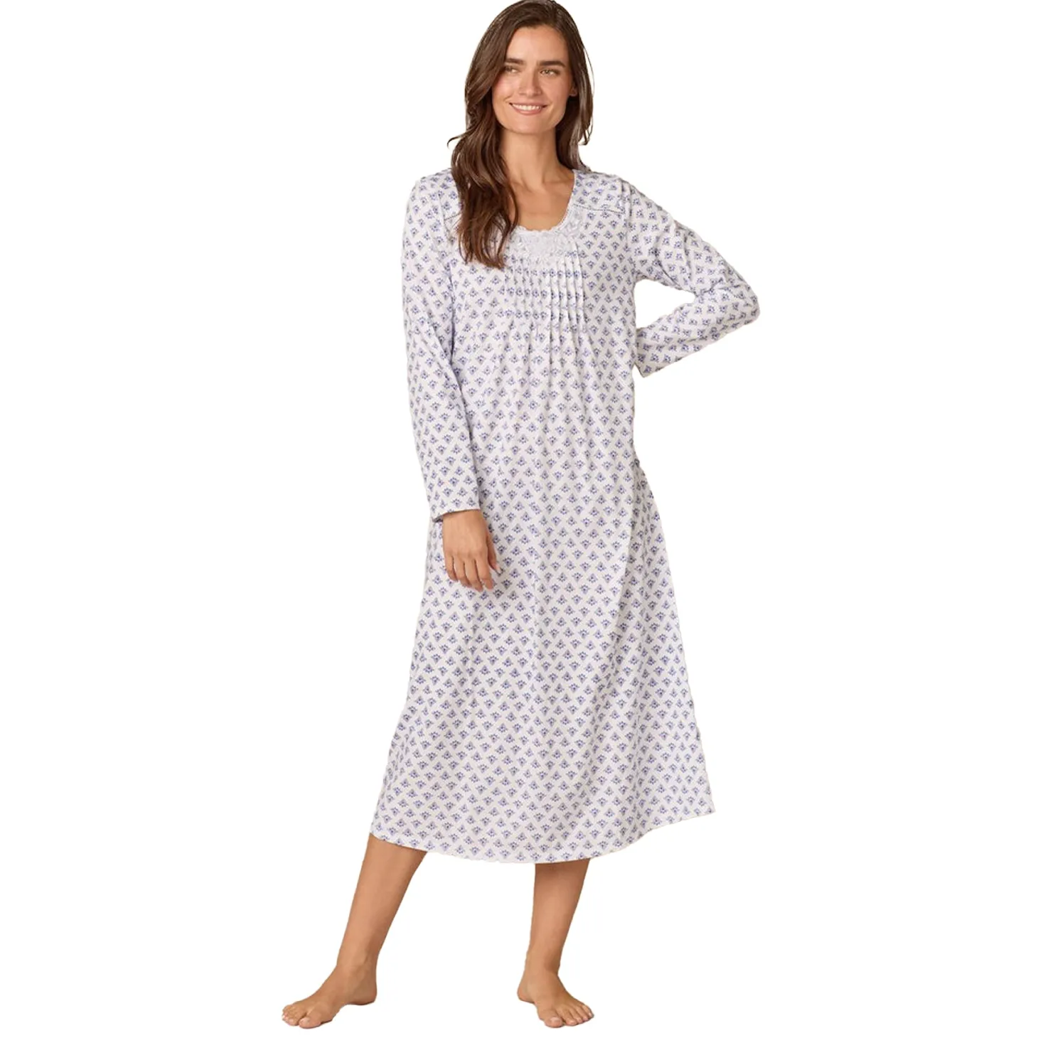 Carole Hochman Blue Medallion Long Sleeve Gown