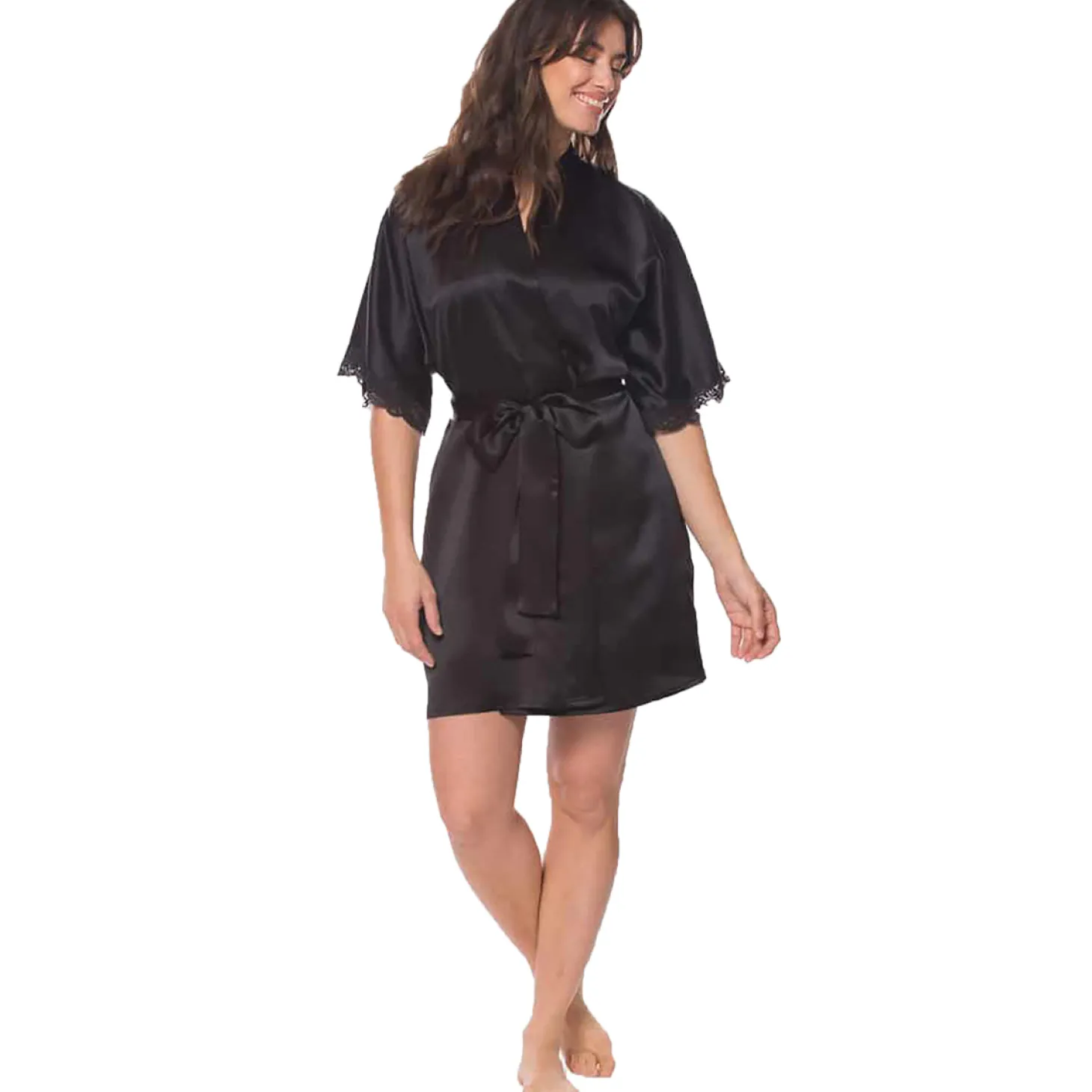 Christine Silk Boudoir Short Robe
