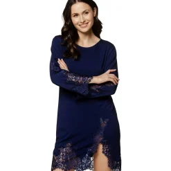 Coemi Lunara Long Sleeve Lace Trim Chemise