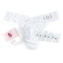 Hanky Panky "I DO" Lace Original Rise Thong & Garter Set
