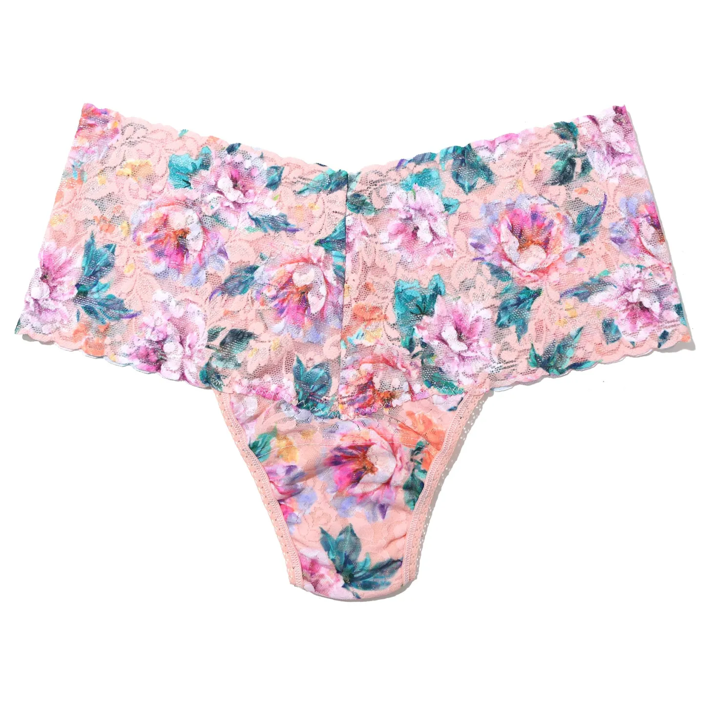 Hanky Panky Printed Lace Retro Rise Thong