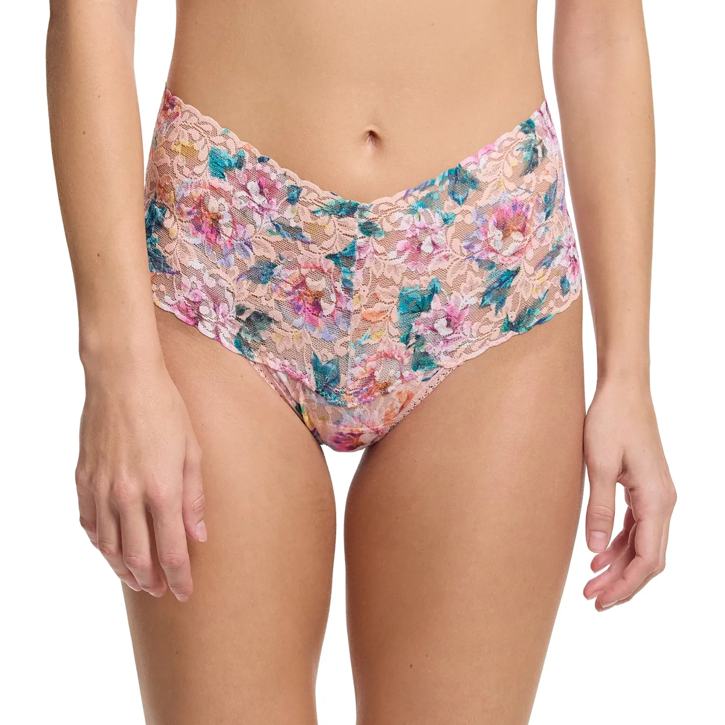 Hanky Panky Printed Lace Retro Rise Thong