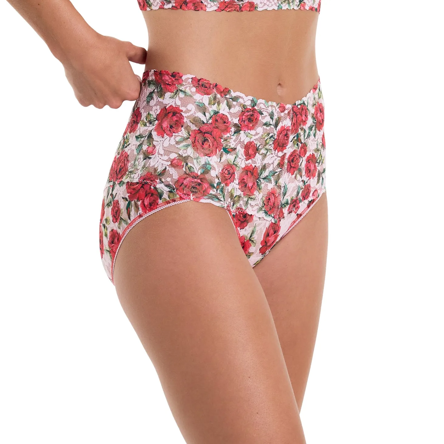 Hanky Panky Printed Lace V-Kini Retro Briefs
