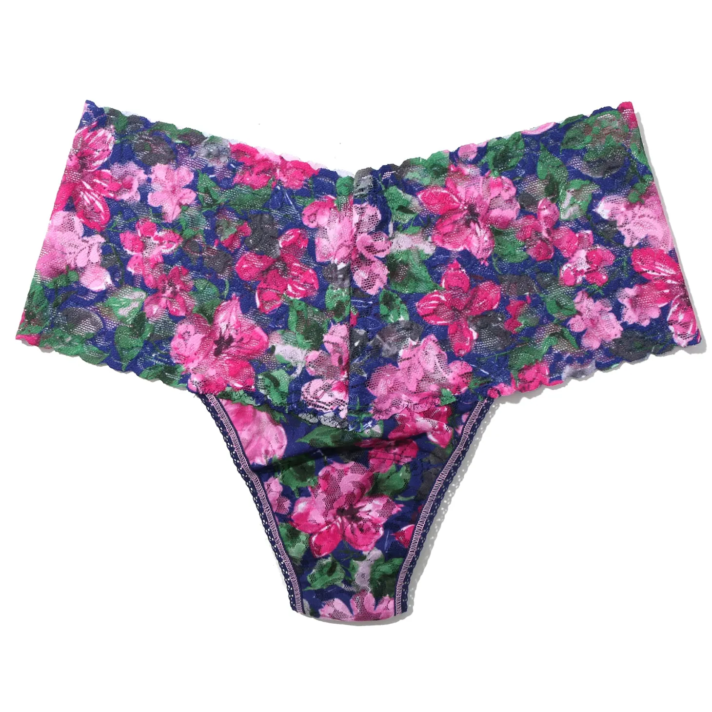 Hanky Panky Printed Lace Retro Rise Thong