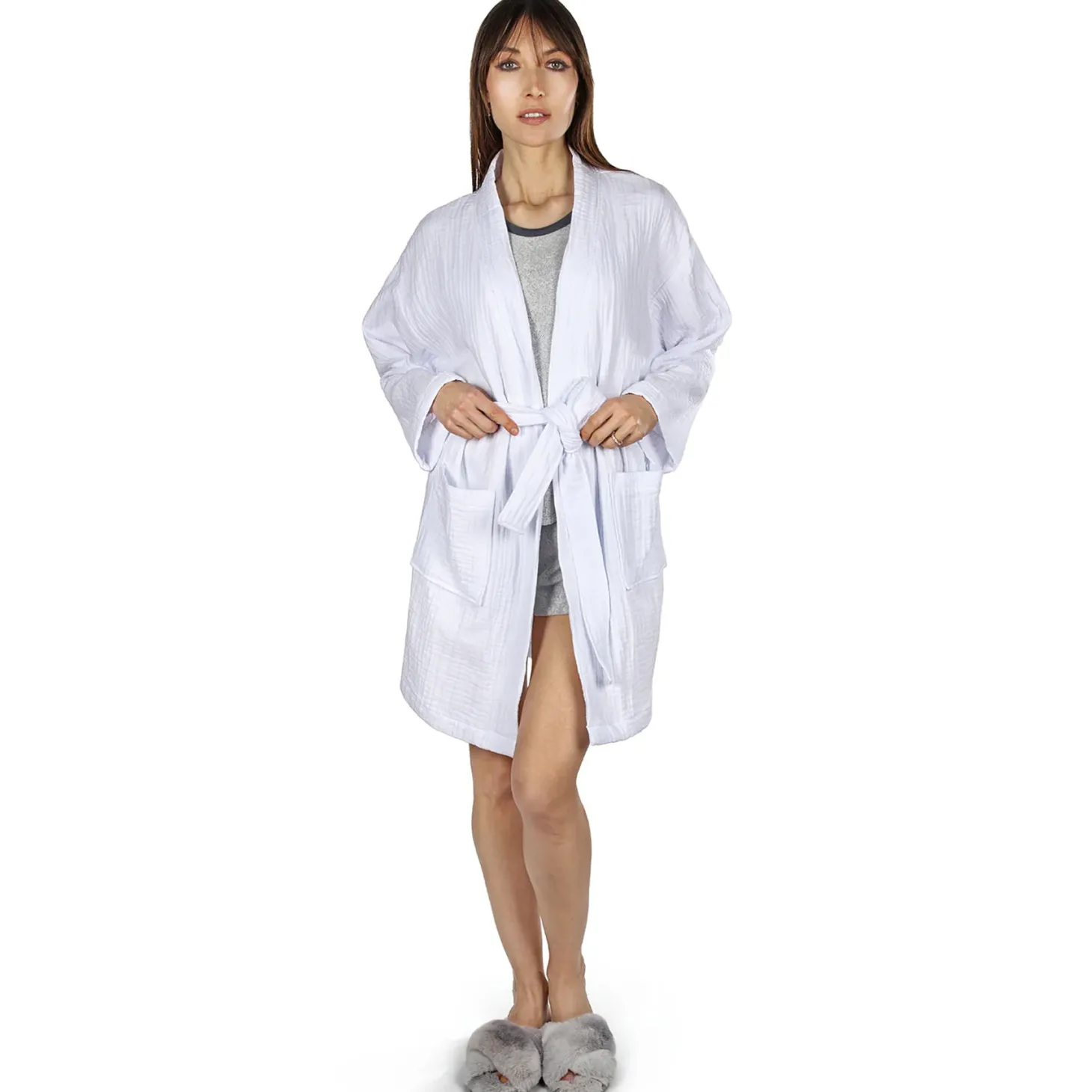Memoi Short Cotton Robe