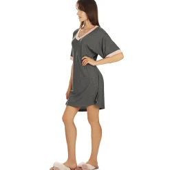 Memoi Short Sleeve V-Neck Nightshirt