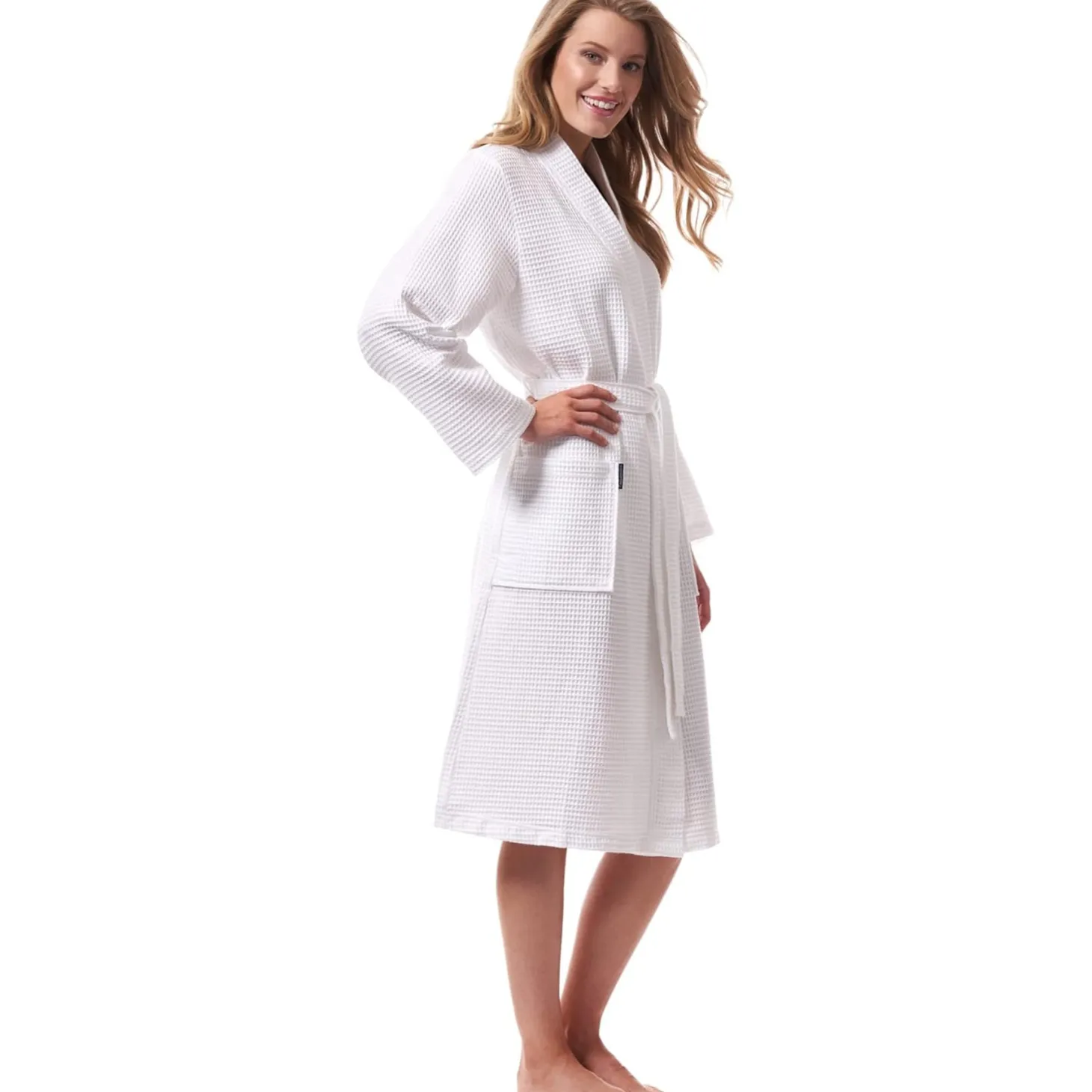 Morgenstern Luca Unisex Cotton Waffle Long Wrap Robe