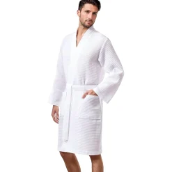 Morgenstern Luca Unisex Cotton Waffle Long Wrap Robe