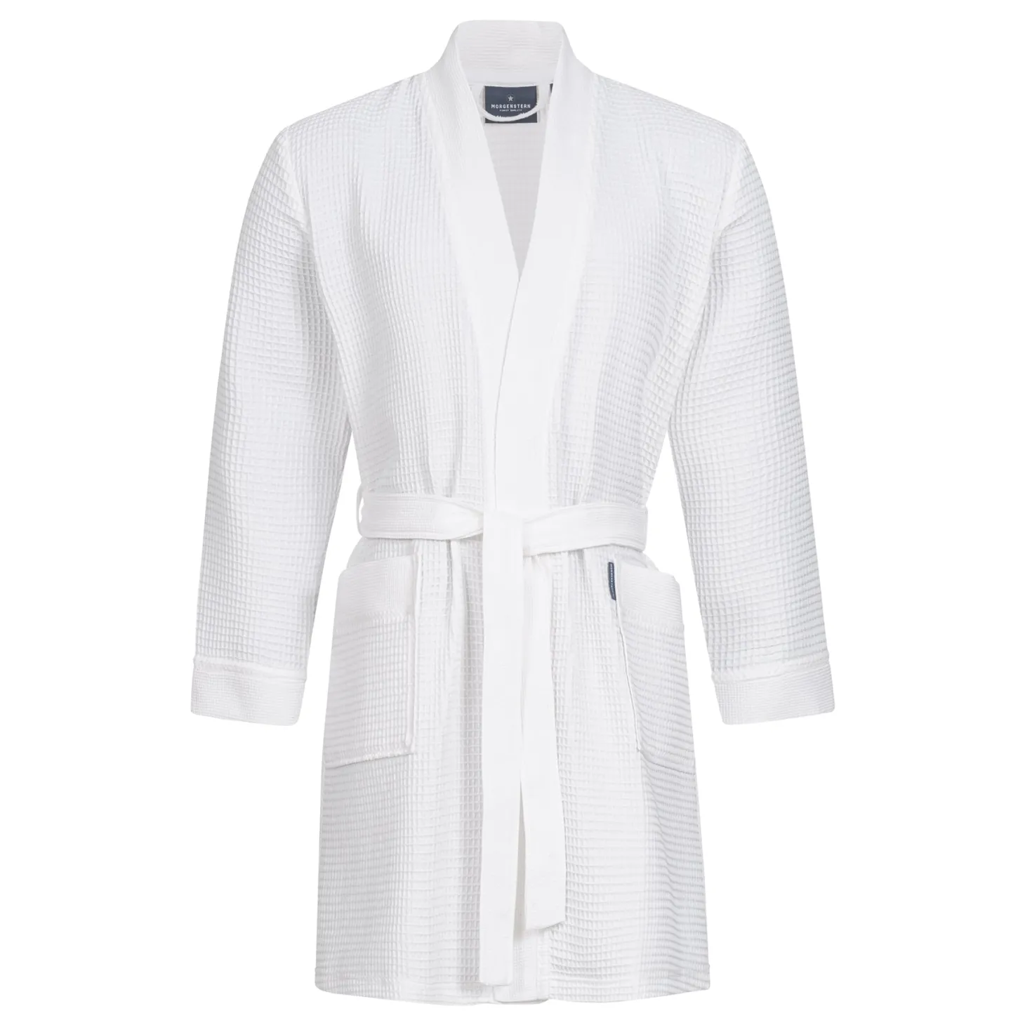 Morgenstern Sascha Unisex Cotton Waffle Short Wrap Robe