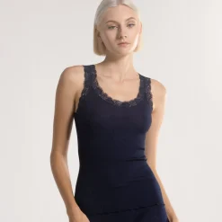 Oscalito Leavers Lace Trim Ribbed Tank Top