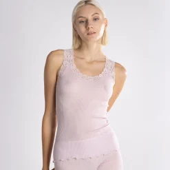 Oscalito Leavers Lace Trim Ribbed Tank Top