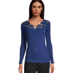 Oscalito LS Wool & Silk Top w/ Leavers Lace