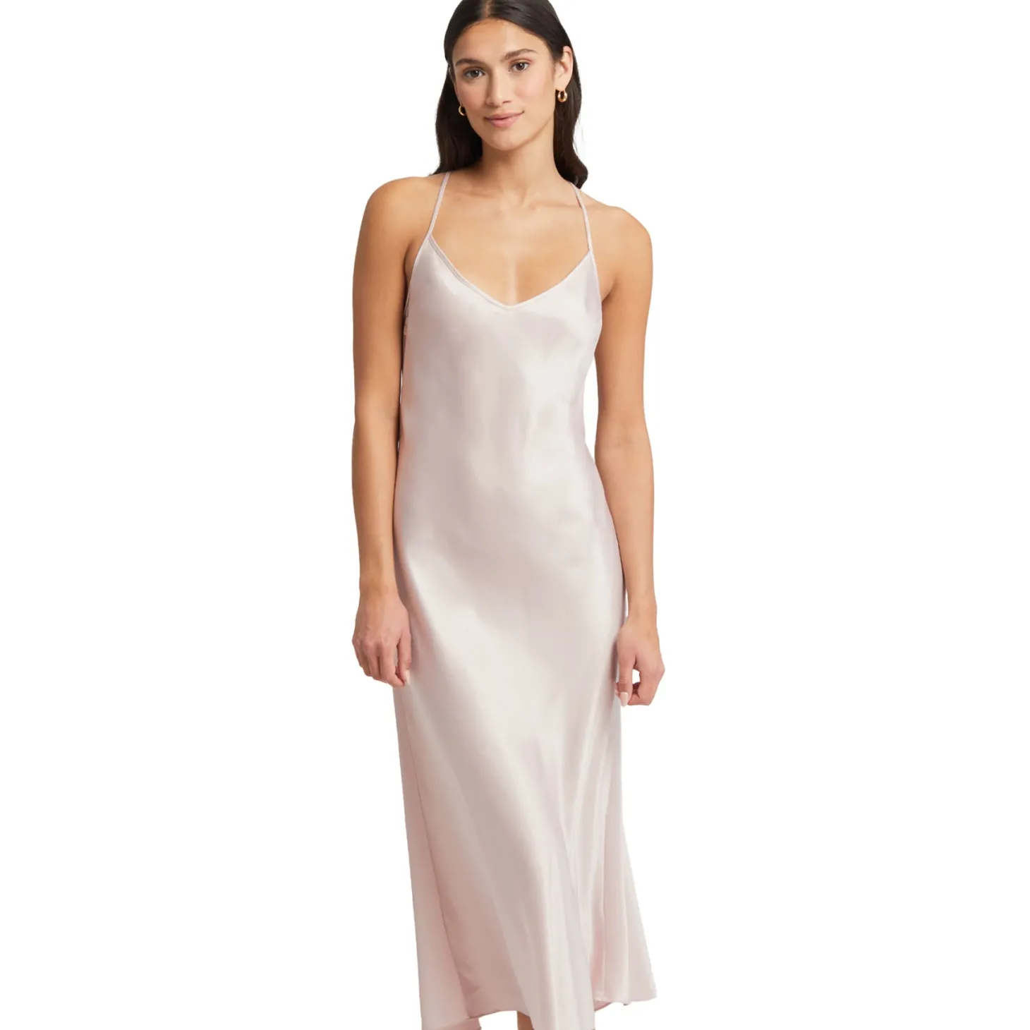 Rya Stunning Sleeveless VNeck Embroidered Back Gown